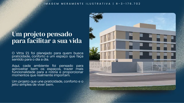 Imagens ilustrativas — Apresentação do projeto com perspectiva da fachada — Vitta Sudoeste 21 — crédito RL Construções